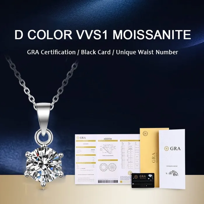 VVS Jewelry Necklaces 925 Sterling Silver 1ct2ct3ct VVS1 Moissanite Diamond Necklace
