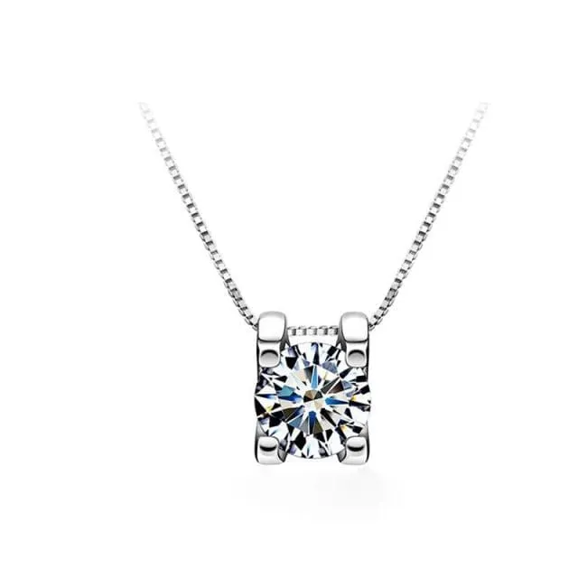 VVS Jewelry VVS1 Classic Moissanite Pendant 925 Silver Necklace Necklaces