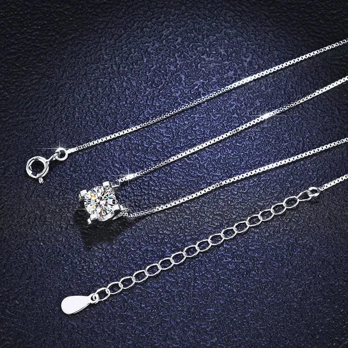 VVS Jewelry VVS1 Classic Moissanite Pendant 925 Silver Necklace Necklaces