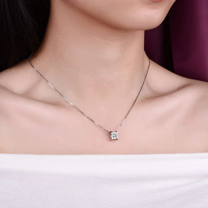 VVS Jewelry VVS1 Classic Moissanite Pendant 925 Silver Necklace Necklaces
