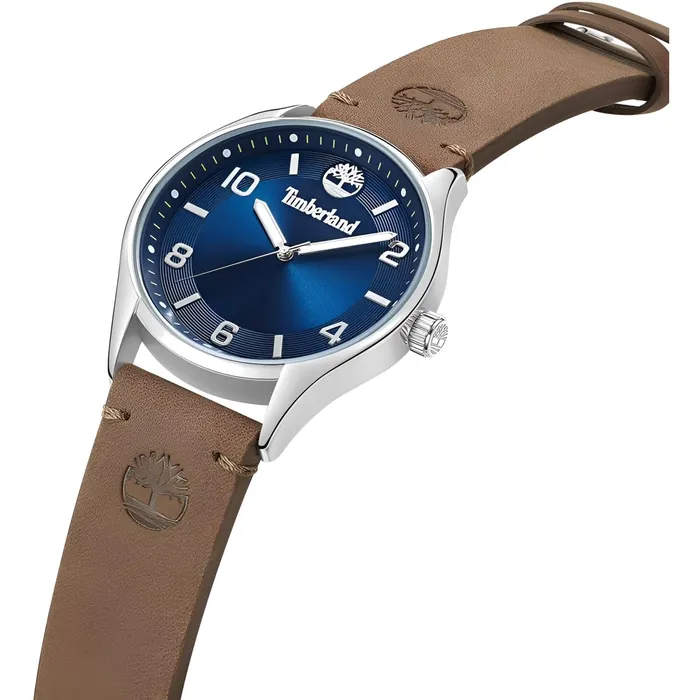 Watches Timberland Timberland Mens Watch Quartz Blue Dial Beige Genuine Leather Strap TDWGA9001101 Watches Timberland Timberland Mens Watch Quartz Blue Dial Beige Genuine Leather Strap TDWGA9001101