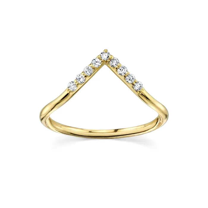 White Diamond Triangle Nesting Ring Marrow Fine Rings