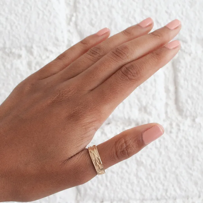 Yellow Gold Birch Branch Band Luana Coonen Rings