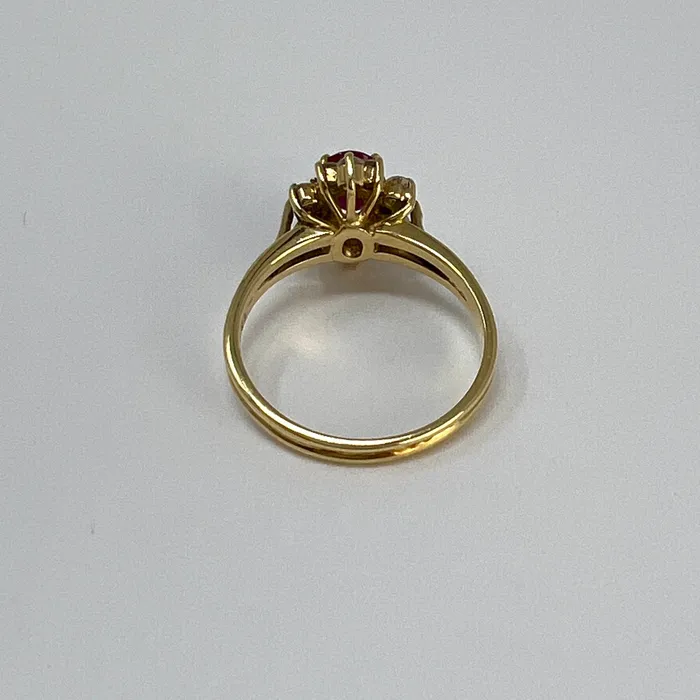 14K Gold Ring with Ruby and Diamonds Jewelry Rings