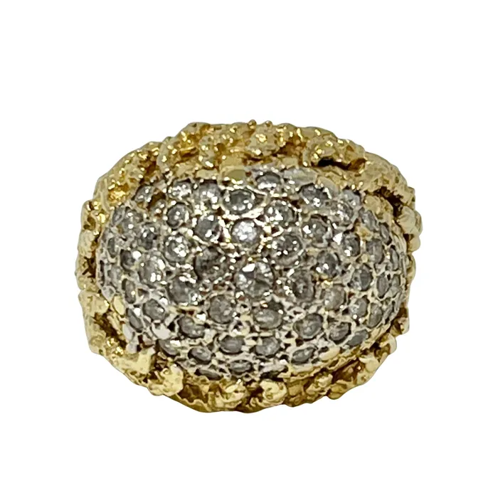 18K Gold Diamond Dome Ring Jewelry Rings