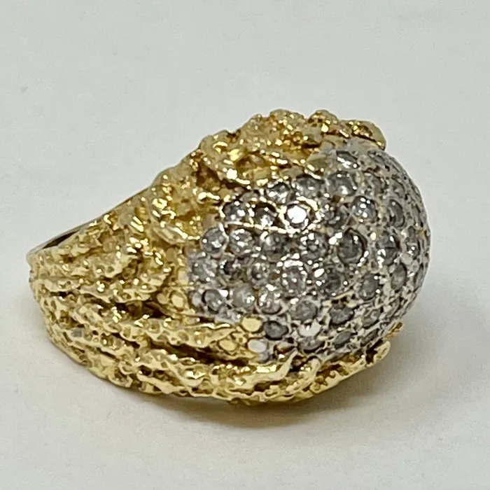 18K Gold Diamond Dome Ring Jewelry Rings