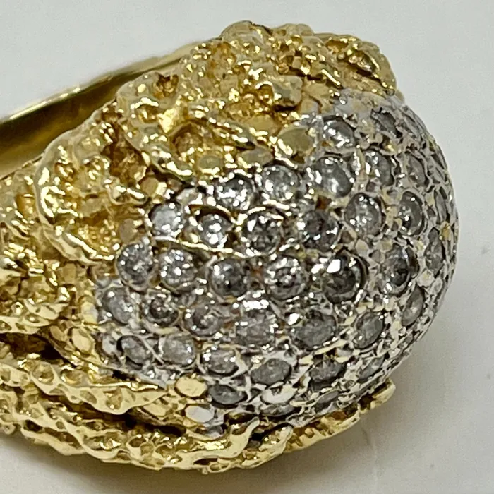 18K Gold Diamond Dome Ring Jewelry Rings
