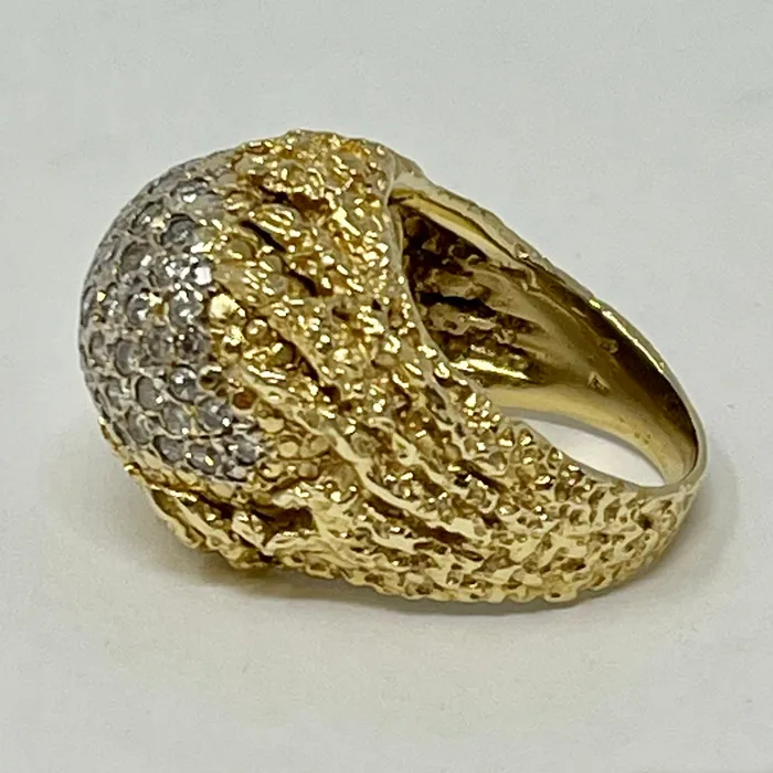 18K Gold Diamond Dome Ring Jewelry Rings