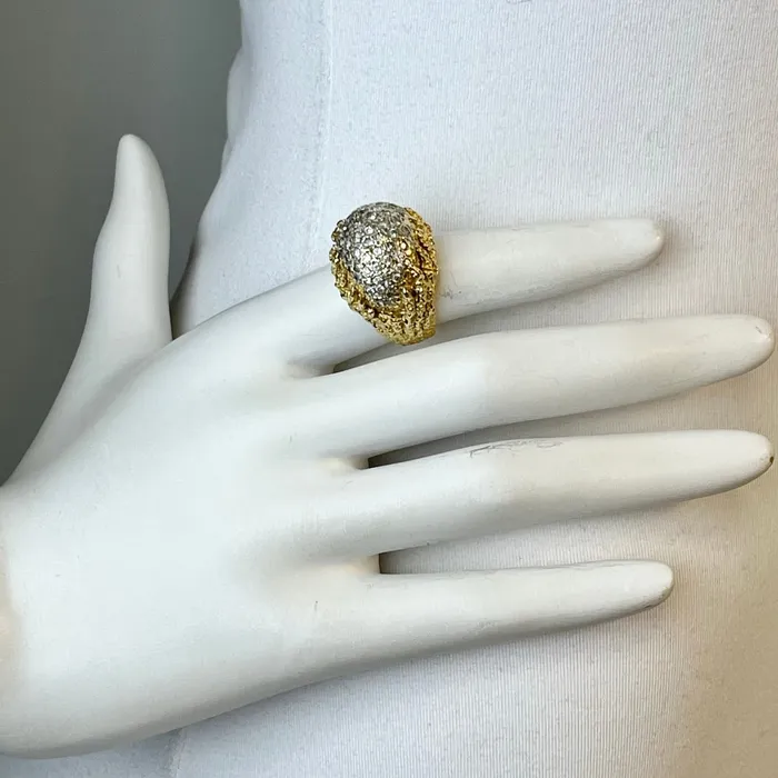 18K Gold Diamond Dome Ring Jewelry Rings