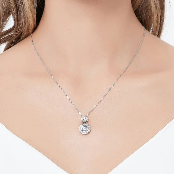 2Stone Cable CZ Necklace in Sterling Silver BERRICLE Necklaces