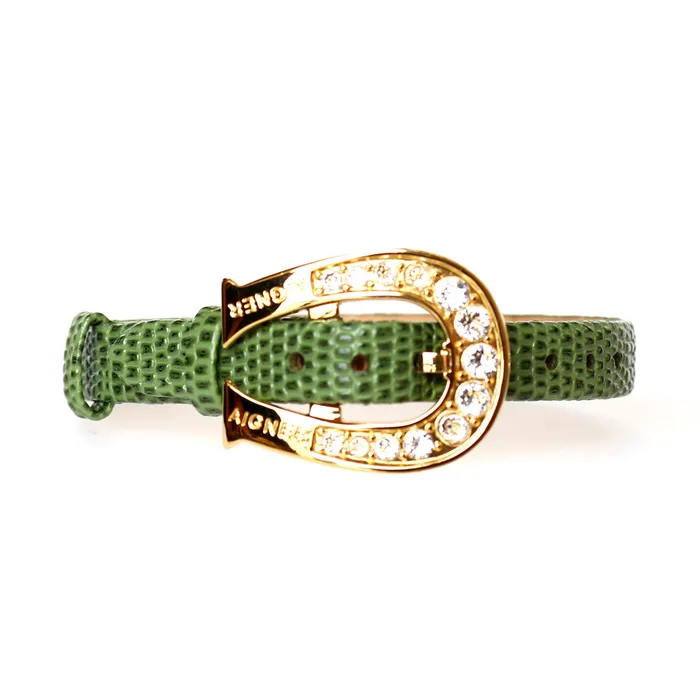 Aigner Leather Bracelet With Swarovski Stones Aigner Bracelets