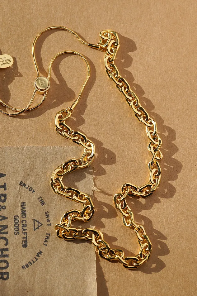 Air Anchor Necklaces All Linked Up Adjustable Chain Necklace