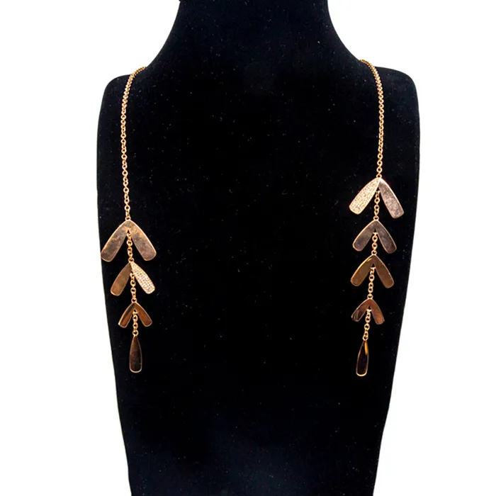 Armani Ladies Open Style Necklace 2Pcs Leaf Design With Stones Armani Necklaces Armani Ladies Open Style Necklace 2Pcs Leaf Design With Stones Armani Necklaces