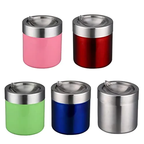 arythe Stainless Steel Ashtray Desktop Mini Trash Can Stand Holder Ash Tray Pink Dropshipped via Social Commerce Network Bracelets