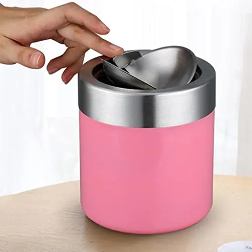 arythe Stainless Steel Ashtray Desktop Mini Trash Can Stand Holder Ash Tray Pink Dropshipped via Social Commerce Network Bracelets