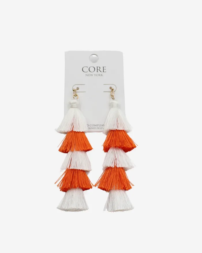 AUG2024 Earrings Orange Tassel Earrings