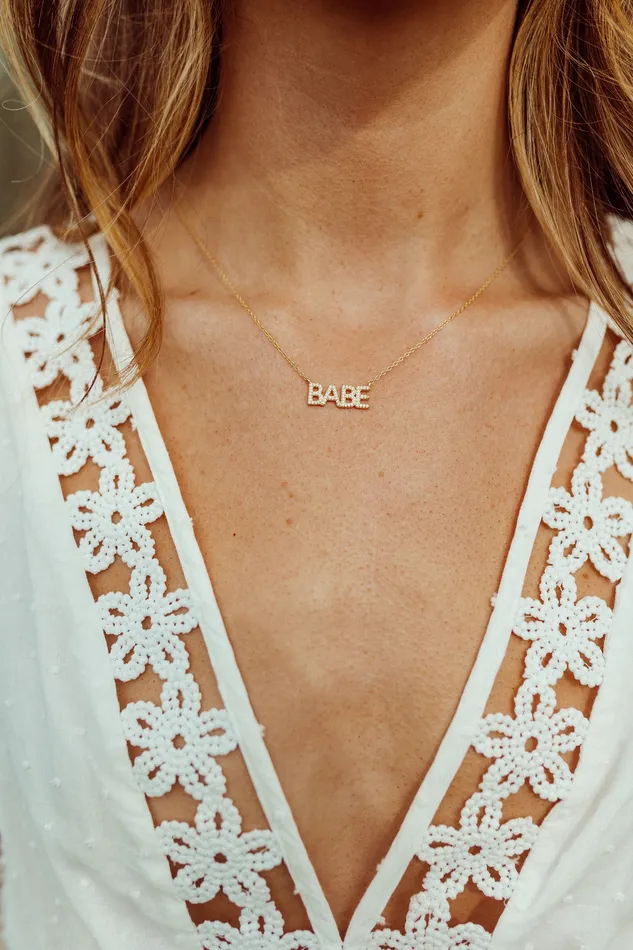 BABE Pave Necklace UntamedPetals Necklaces