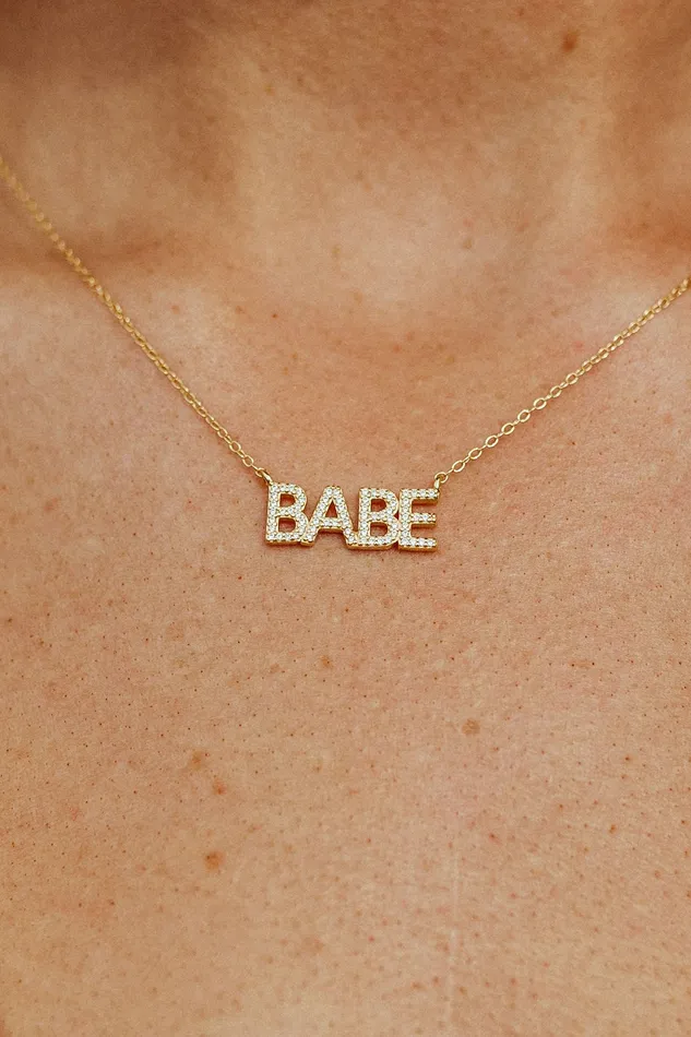 BABE Pave Necklace UntamedPetals Necklaces