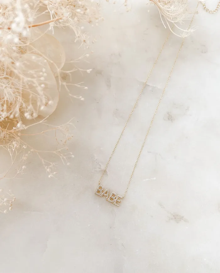 BABE Pave Necklace UntamedPetals Necklaces