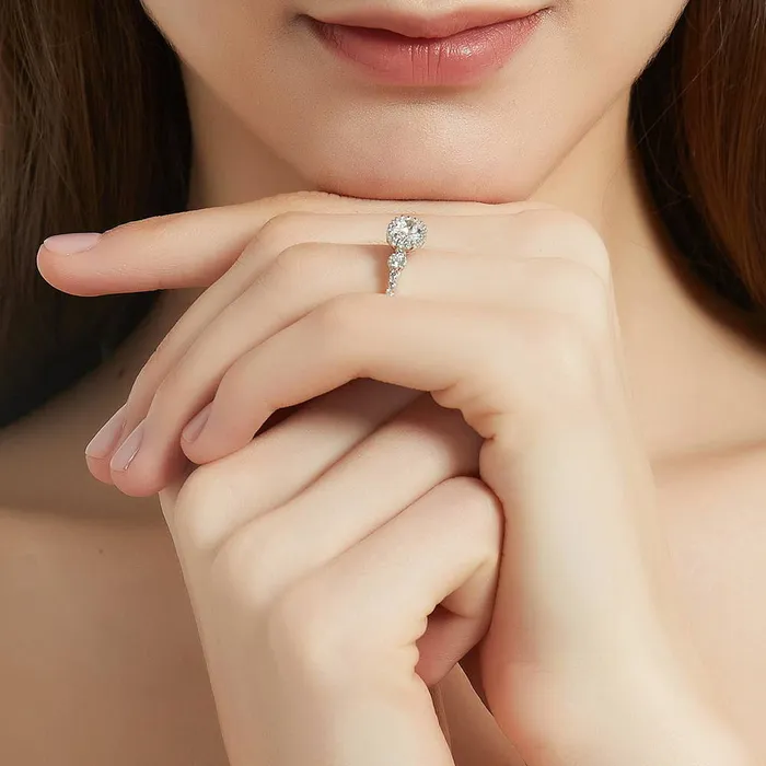 BERRICLE 3Stone 12ct Oval CZ Ring Set in Sterling Silver Rings