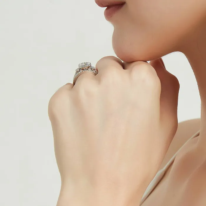 BERRICLE 3Stone 12ct Oval CZ Ring Set in Sterling Silver Rings
