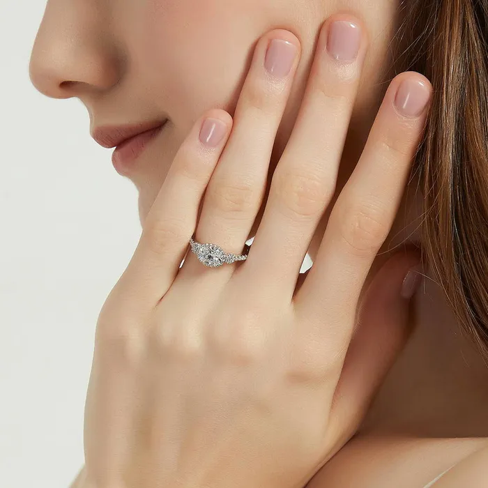 BERRICLE 3Stone 12ct Oval CZ Ring Set in Sterling Silver Rings