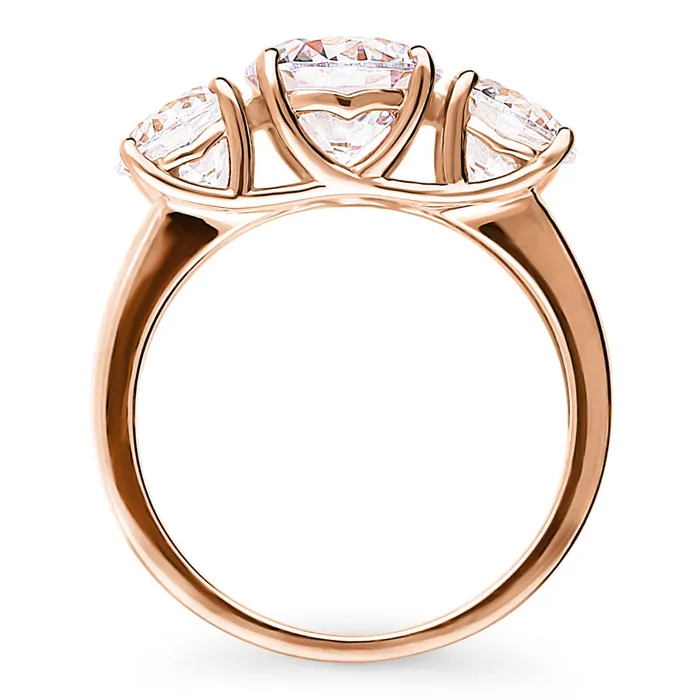 BERRICLE 3Stone 2ct CZ Ring in Rose Gold Plated Sterling Silver Rings