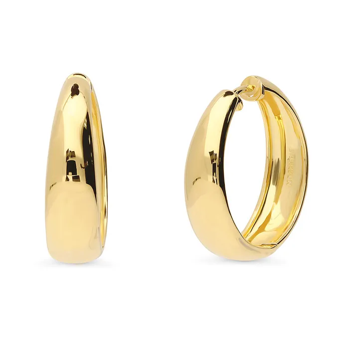 BERRICLE Earrings Dome Medium Hoop Earrings in Sterling Silver 1