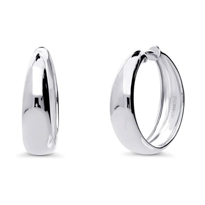 BERRICLE Earrings Dome Medium Hoop Earrings in Sterling Silver 1