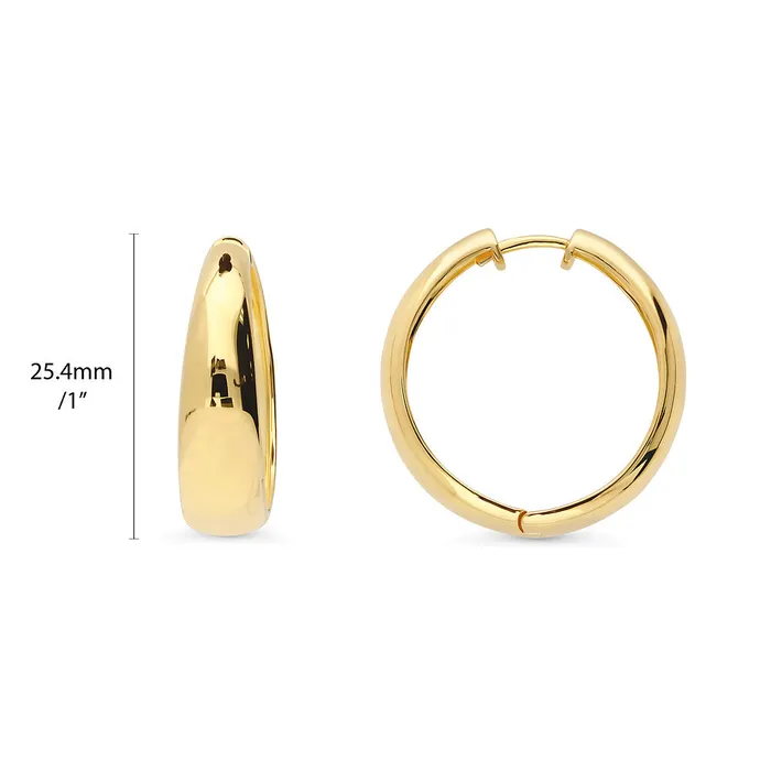 BERRICLE Earrings Dome Medium Hoop Earrings in Sterling Silver 1