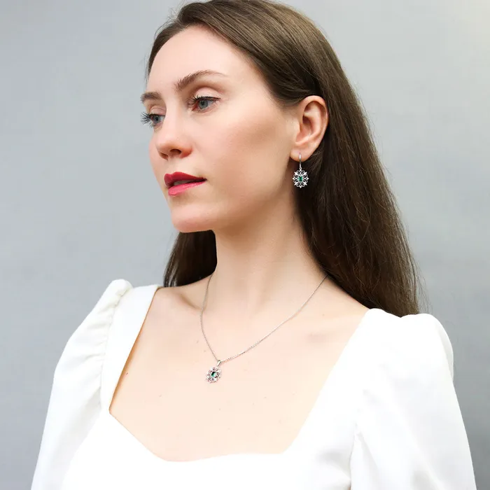 BERRICLE Necklaces Art Deco Filigree CZ Necklace in Sterling Silver