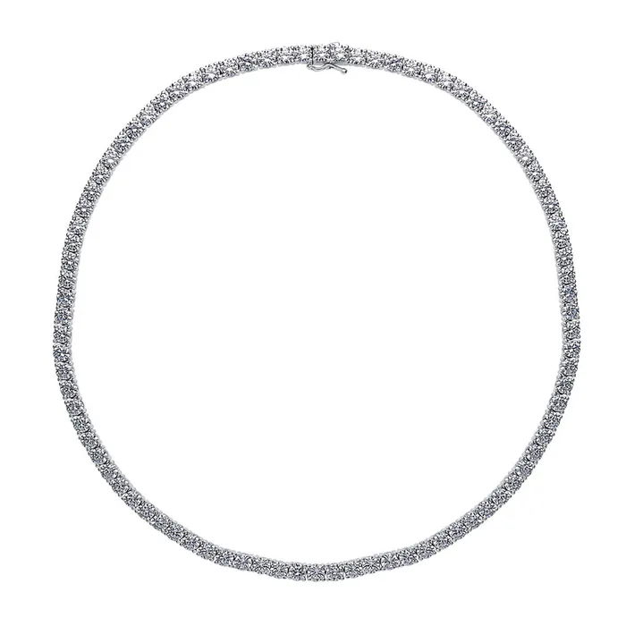 BERRICLE Necklaces CZ Tennis Necklace in Sterling Silver 17