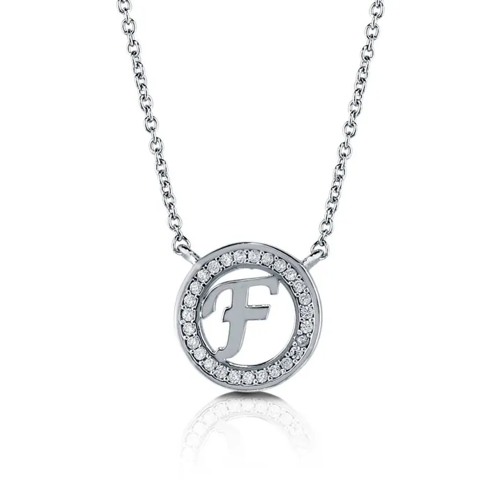 BERRICLE Necklaces Initial Letter CZ Necklace in Sterling Silver