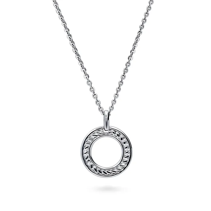 BERRICLE Necklaces Open Circle Cable Necklace in Sterling Silver