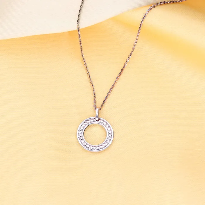 BERRICLE Necklaces Open Circle Cable Necklace in Sterling Silver