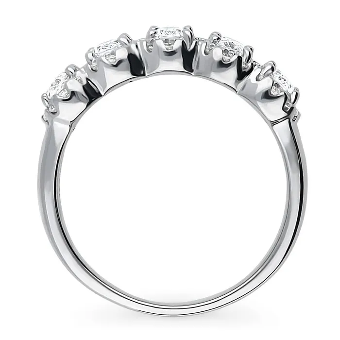 BERRICLE Rings 5Stone CZ Band in Sterling Silver