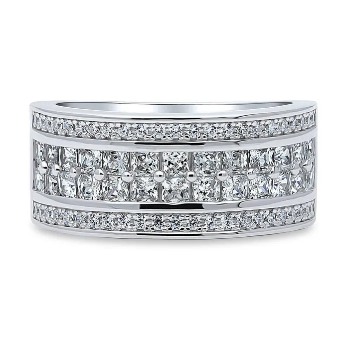 BERRICLE Rings Channel CZ Eternity Ring in Sterling Silver