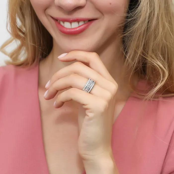 BERRICLE Rings Channel CZ Eternity Ring in Sterling Silver