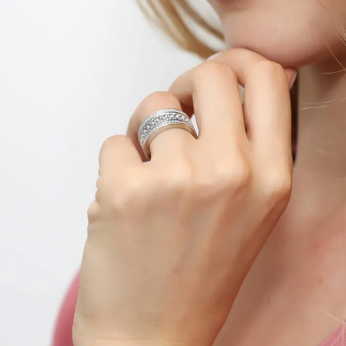 BERRICLE Rings Channel CZ Eternity Ring in Sterling Silver