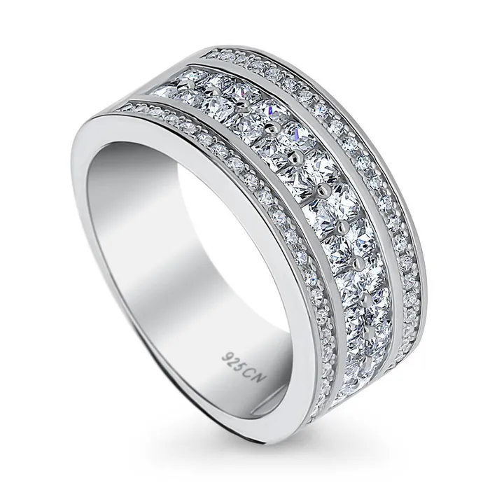 BERRICLE Rings Channel CZ Eternity Ring in Sterling Silver
