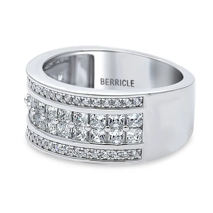 BERRICLE Rings Channel CZ Eternity Ring in Sterling Silver
