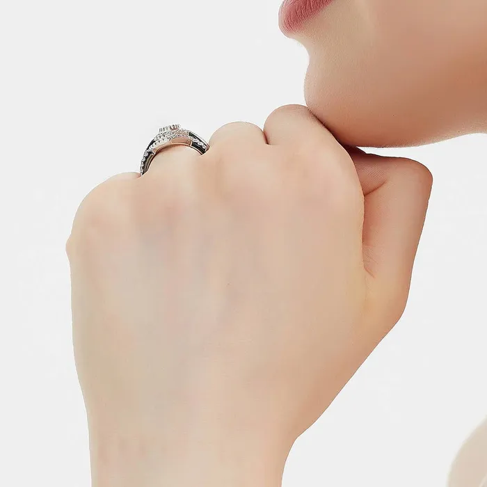 BERRICLE Rings Halo Wishbone Marquise CZ Ring Set in Sterling Silver