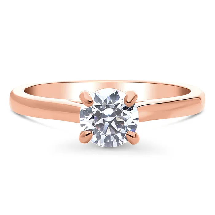 BERRICLE Rings Solitaire 08ct CZ Ring in Rose Gold Plated Sterling Silver