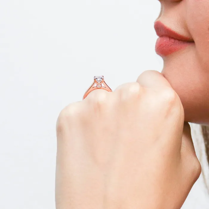 BERRICLE Rings Solitaire 08ct CZ Ring in Rose Gold Plated Sterling Silver