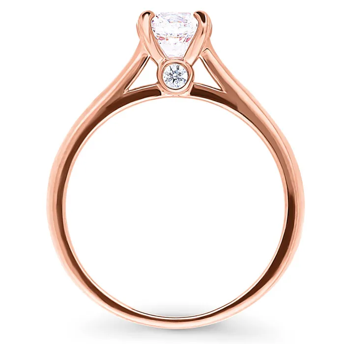 BERRICLE Rings Solitaire 08ct CZ Ring in Rose Gold Plated Sterling Silver