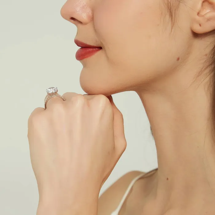 BERRICLE Rings Solitaire 38ct CZ Ring Set in Sterling Silver