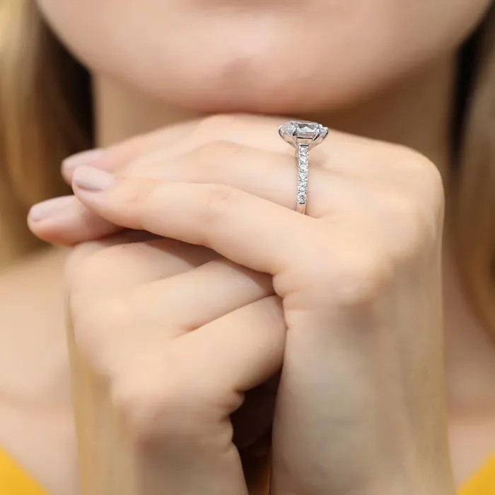 BERRICLE Rings Solitaire 38ct CZ Ring Set in Sterling Silver