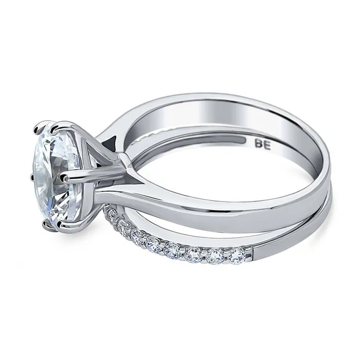 BERRICLE Rings Solitaire 38ct CZ Ring Set in Sterling Silver