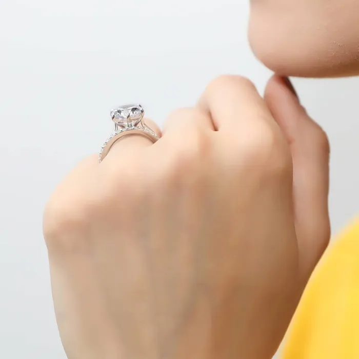 BERRICLE Rings Solitaire 38ct CZ Ring Set in Sterling Silver