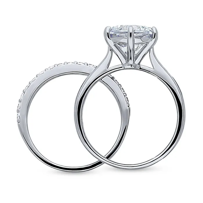 BERRICLE Rings Solitaire 38ct CZ Ring Set in Sterling Silver